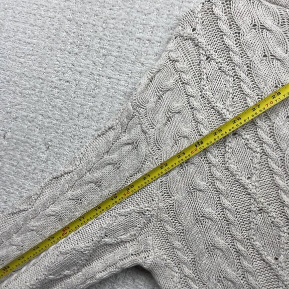 VTG 90's Cotton Road Cable Knit Turle Neck Sweater Wom Sz L Scandinavian Sailor - Picture 8 of 12